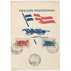 Sarre Journée du cheval timbres N°253-254 sur commémoratif 1950.