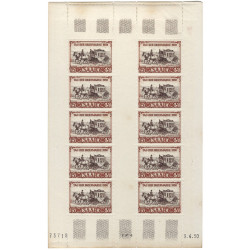 Sarre Journée du timbre N°270 feuillet de 10 neuf**.