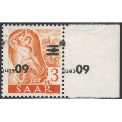 Sarre timbre N°217b Bdf surcharge renversée neuf**.