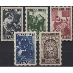 Sarre Œuvres populaires timbres N°263-267 série neuf**.