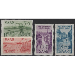 Sarre Inondations timbres N°244-247 série neuf**.