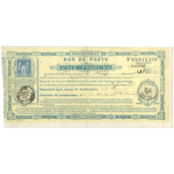 Bon de poste 10 francs type Sage bleu 1893, R.