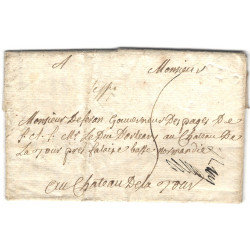 Marque manuscrite "Tessy" et ST LO à sec sur lettre datée de 1760, R.