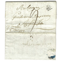 Lettre de Paris réexpédiée marque manuscrite "Déb. de St Lo" An 2.