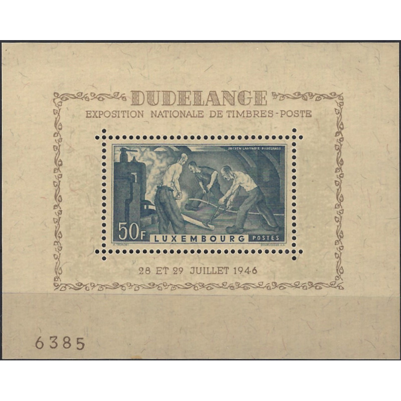 Bloc-feuillet de timbre de Luxembourg N°6 neuf**.