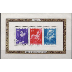 Bloc-feuillet de timbres de Belgique Jordaens N°27 neuf**.