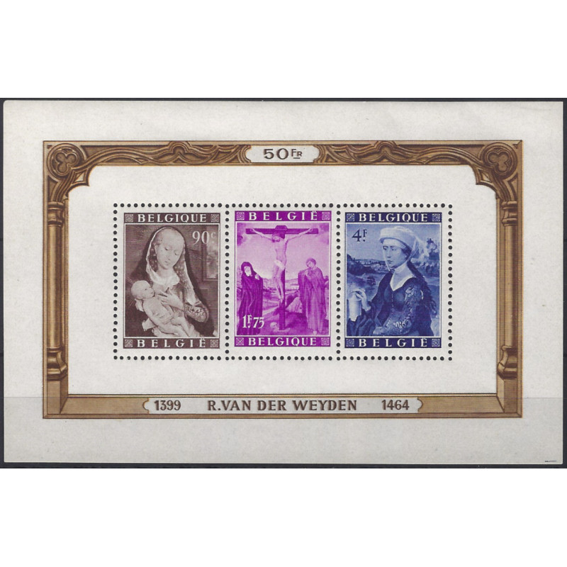 Bloc-feuillet de timbres de Belgique Van Der Weyden N°28 neuf**.
