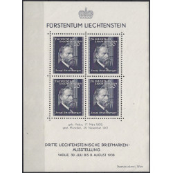 Bloc-feuillet de timbres de Liechtenstein Vaduz N°3 neuf**.