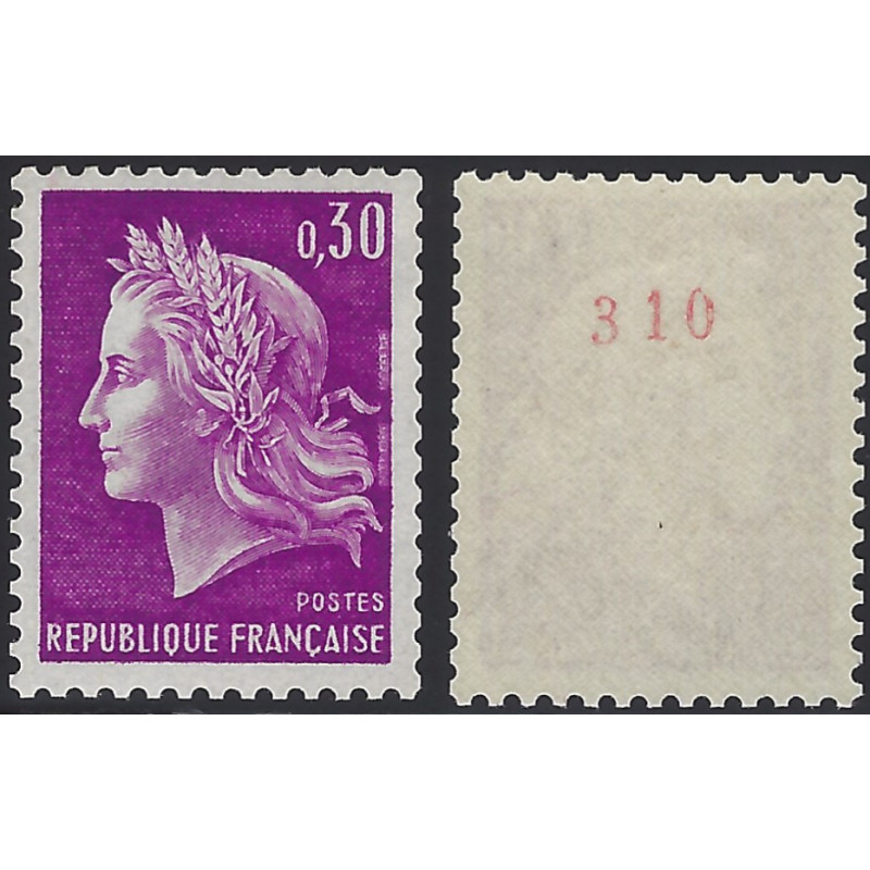 Marianne de Cheffer timbre N°1536b issu de roulette neuf**.