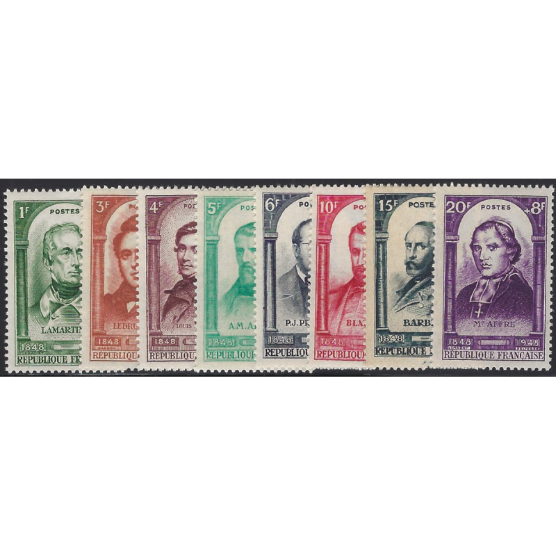 Célébrités de la révolution timbres de France N°795-802 série neuf**.