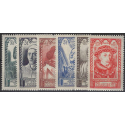 Célébrités 1946, timbres de France N°765-770 série neuf**.