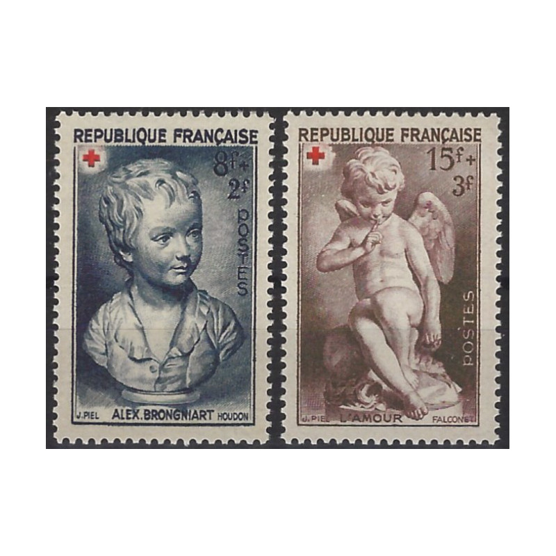 Croix-Rouge 1950 timbres de France N°876-877 série neuf**.