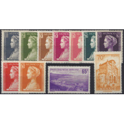 Monaco timbres d'année 1957 complète N°478-488 neuf**.