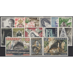 Monaco timbres d'année 1958 complète N°489-502 neuf**.