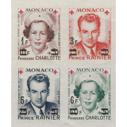 Croix-Rouge timbres de Monaco N°379B-382B série neuf**.