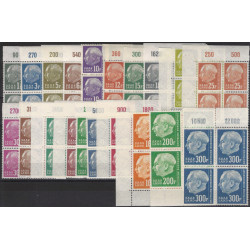 Sarre Président Heuss timbres N°391-410 série en bloc de 4 neuf**.