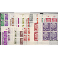 Sarre Président Heuss timbres N°362-381 série en bloc de 4 neuf**.