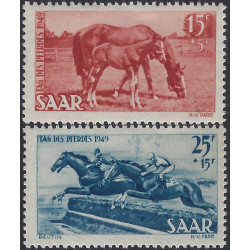Sarre Journée du cheval timbres N°253-254 série neuf**.