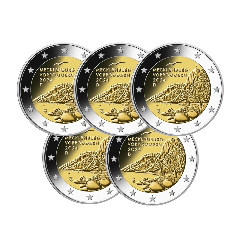 2 euros commémoratives Allemagne 2024 - Mecklembourg, les 5 ateliers.
