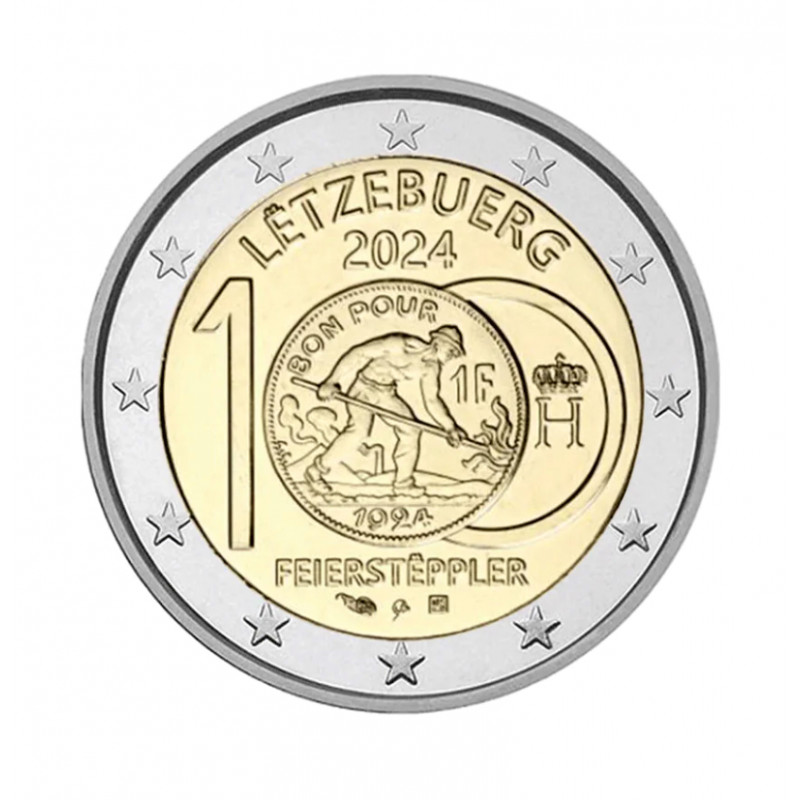 2 euros commémorative Luxembourg 2024 -  Feierstëppler.