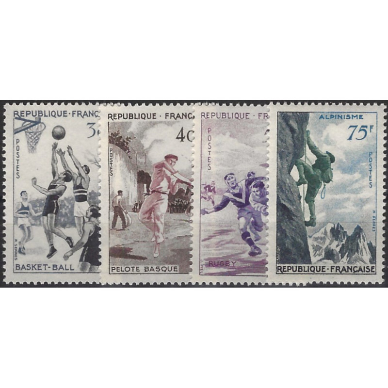 Série sportive timbres de France N°1072-1075 neuf**.