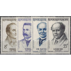 Grands médecins Français timbres N°1142-1145 série neuf**.
