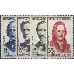 Grands savants Français timbres N°1146-1149 série neuf**.