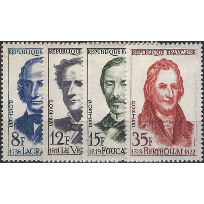 Grands savants Français timbres N°1146-1149 série neuf**.