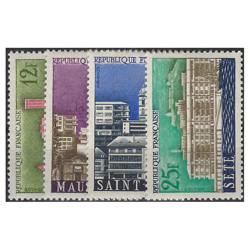 Villes reconstruites timbres de France N°1152-1155 série neuf**.