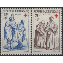 Croix-Rouge 1957 timbres de France N°1140-1141 série neuf**.