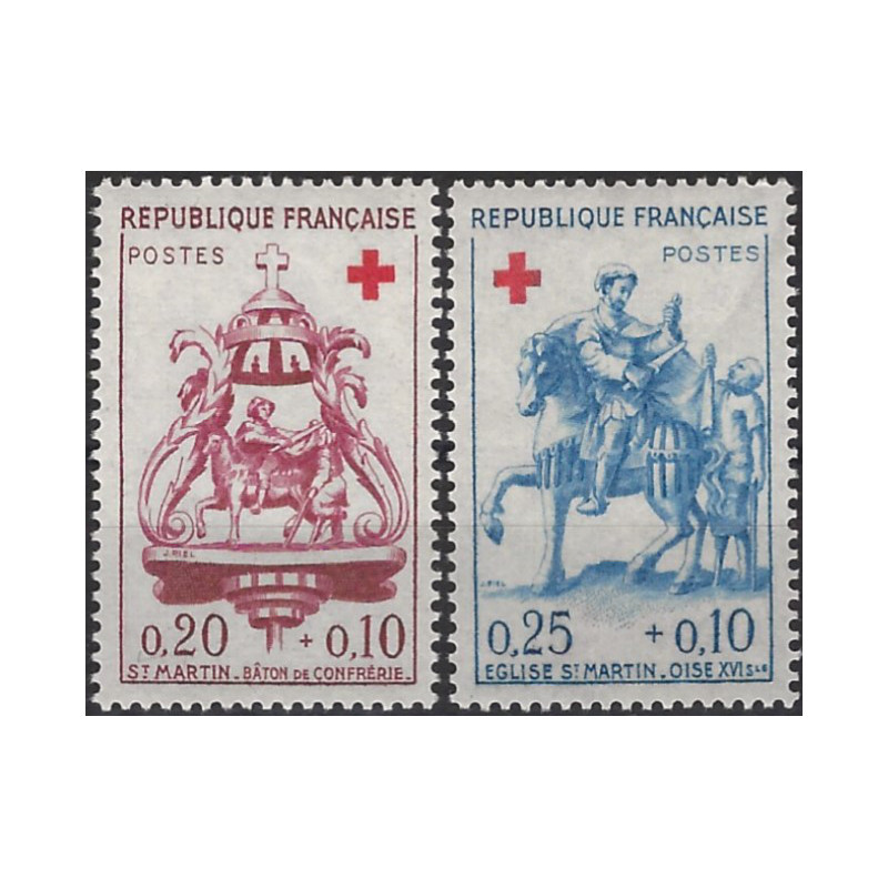 Croix-Rouge 1960 timbres de France N°1278-1279 série neuf**.