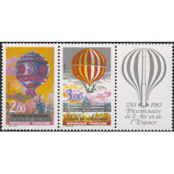 Bicentenaire de l'air de l'espace timbres en paire N°P2262A neuf**.