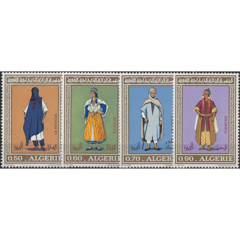 Costumes algérien timbres N°557-560 série neuf**.