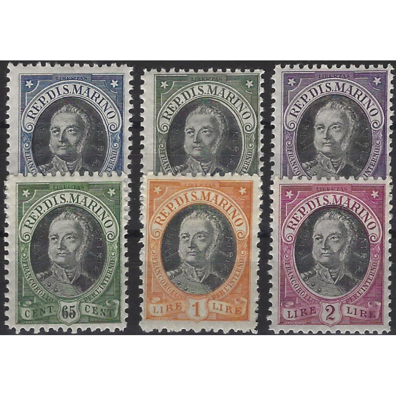 Saint-Marin Antonio Onofri timbres N°122-127 série neuf*.