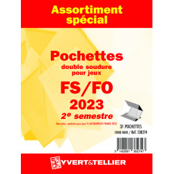 Assortiment de pochettes pour jeux FO/FS France 2023 deuxième semestre.