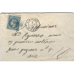 Losange GC 2240B Marseille St Jérôme sur lettre pour Aix 1868. R