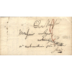 MP P Banlieue sur lettre Paris pour Aubervilliers 1827.