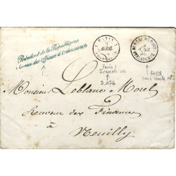 MP Franchise Président de la République sur lettre pour Neuilly 1850.
