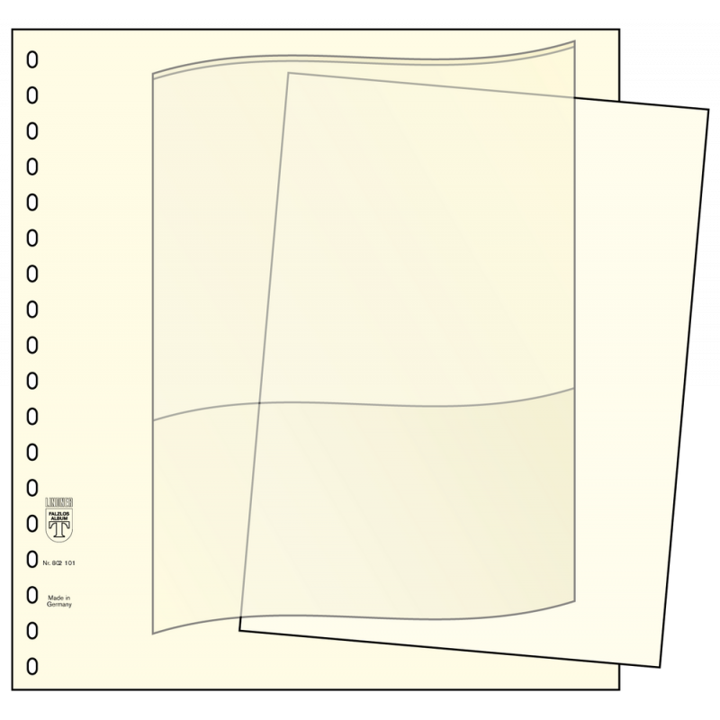 Feuilles intercalaires blanches 249 x 183 mm pour le système Lindner-T.