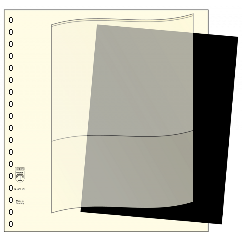 Feuilles intercalaires noires 249 x 183 mm pour le système Lindner-T.