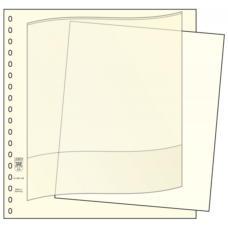 Feuilles intercalaires blanches 249 x 215 mm pour le système Lindner-T.