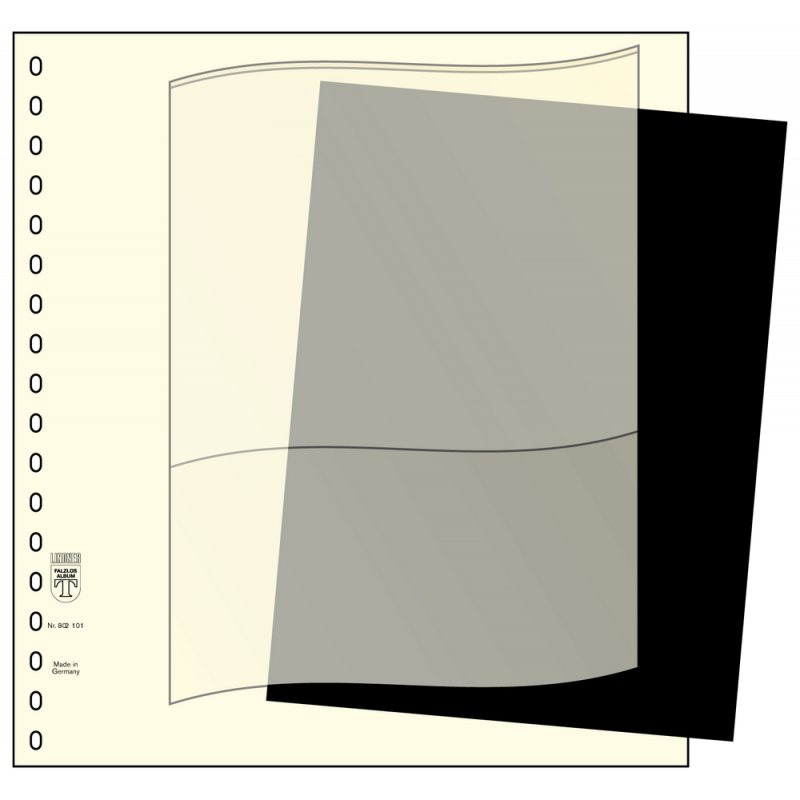 Feuilles intercalaires noires Lindner-T pour descriptif.