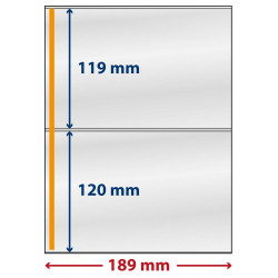 Feuilles plastiques Lindner-T freestyle à 2 poches pour cartes postales.