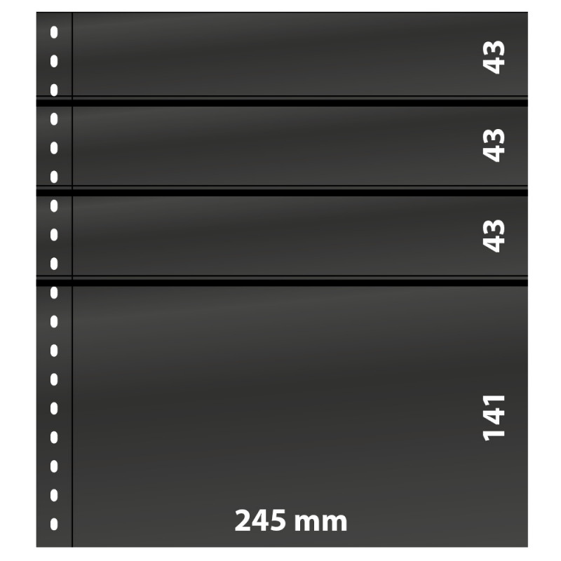 Feuilles de classement Omnia Lindner à 4 bandes pour timbres, blocs, enveloppes.