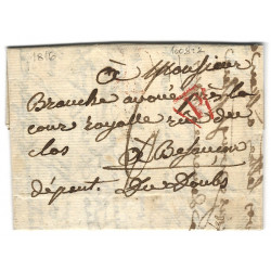 Lettre de Paris avec monogramme de Louis XVIII, 1816.
