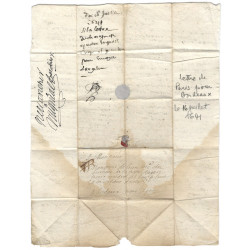 Lettre avec texte de Paris avec marque postale manuscrite de 1641. R