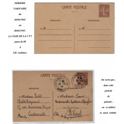 Etude de carte postale locale Oberthur Semeuse lignée 1f20 brun. R