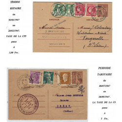 Etude de carte postale locale Oberthur Semeuse lignée 1f20 brun. R