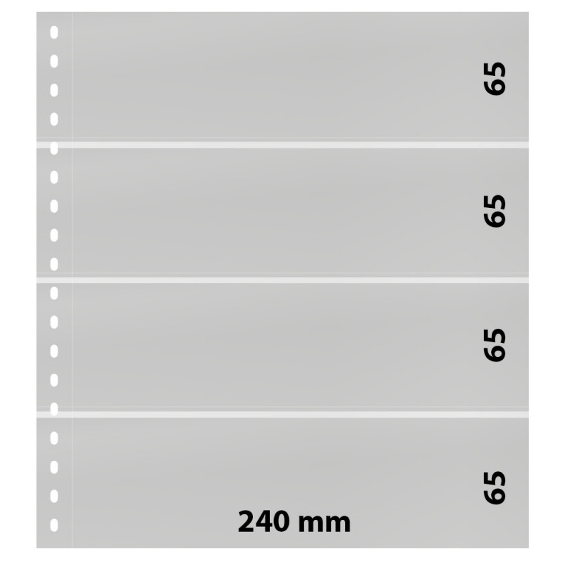 Feuilles transparentes Lindner à 4 poches pour billets de banque. (852)