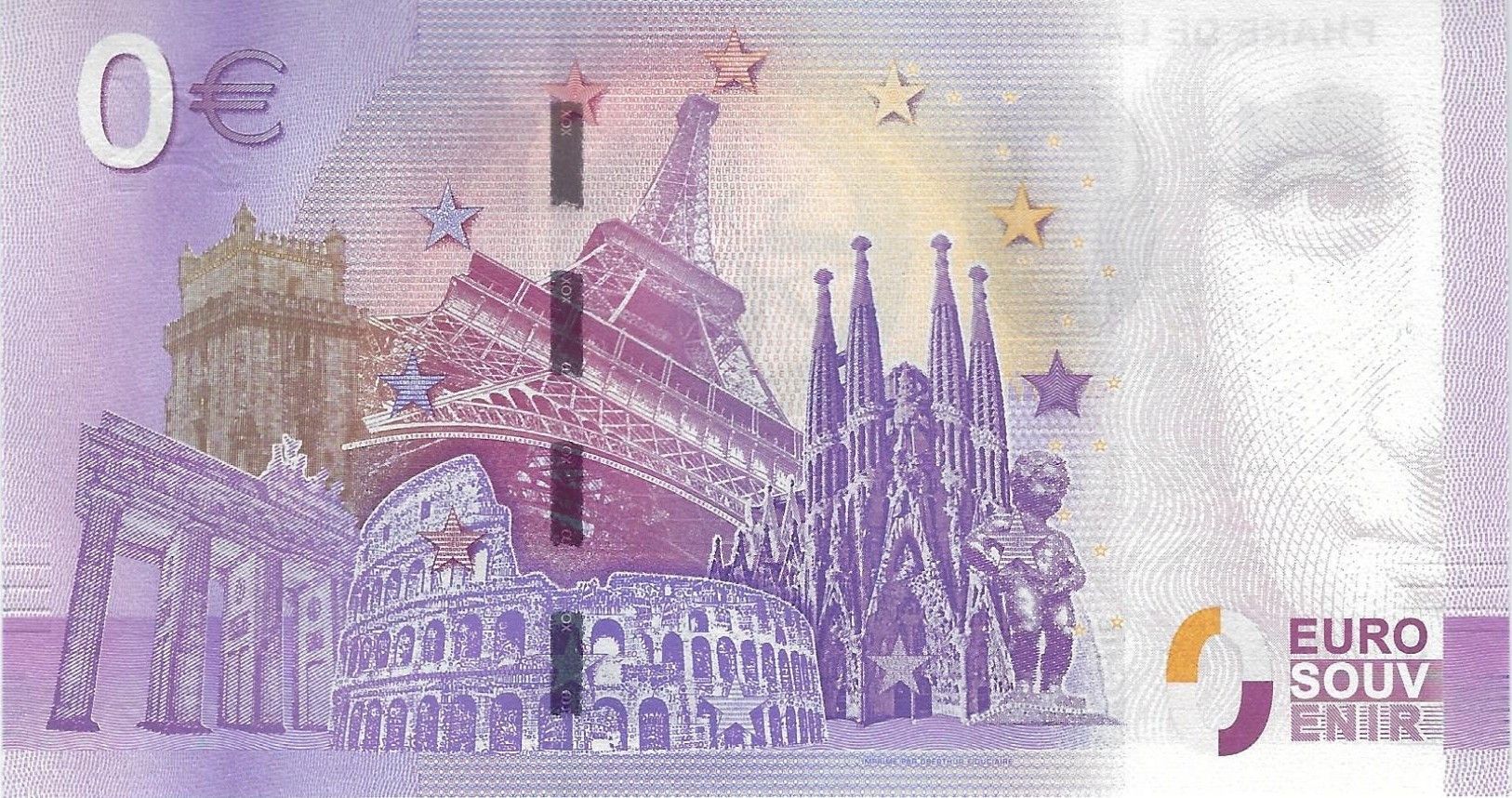 Billet Euro souvenir Raie Manta 2023. - Philantologie